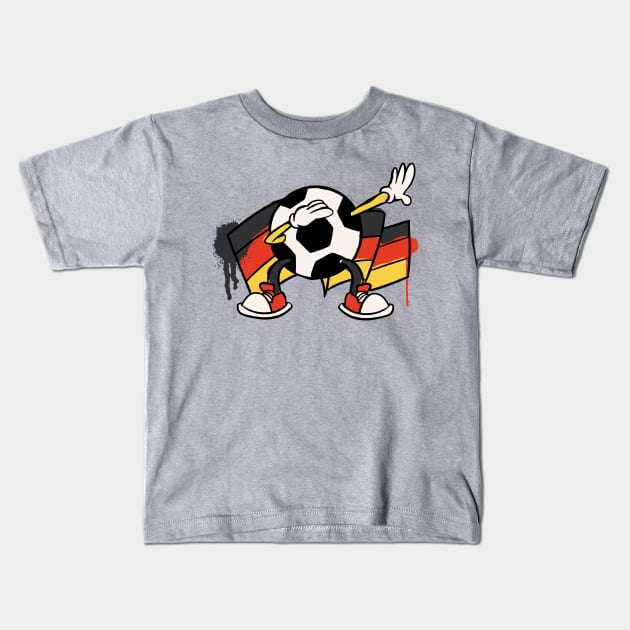 Dabbing Soccer Ball Cartoon Germany German Flag Football Kids T-Shirt by Now Boarding